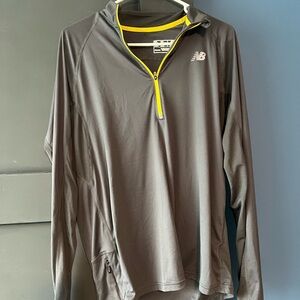 New Balance Men's Gray and Yellow Quarter Zip